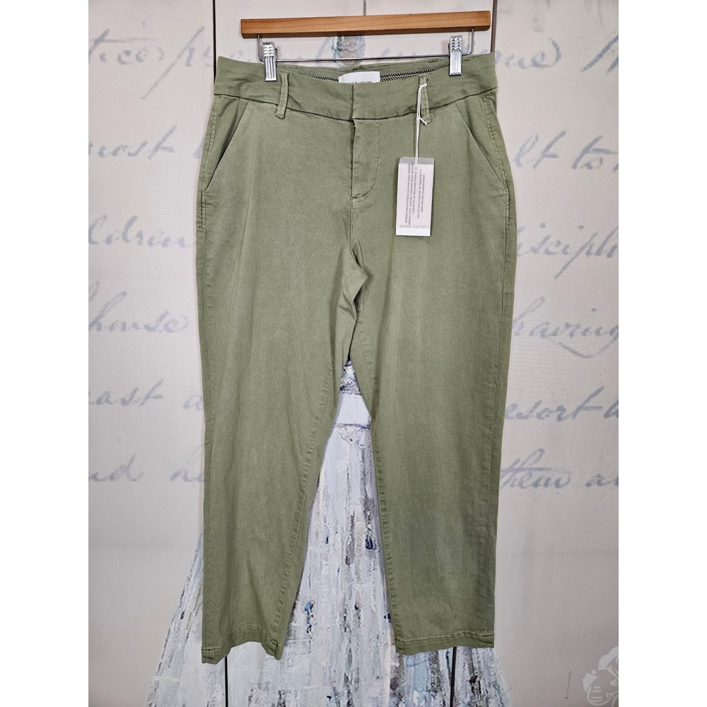 Dear John Hampton Abbey Stone Sage Green Slim Cropped Pants Womens 29 NWT